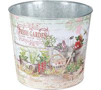 Jardinière Ronde Métal Vintage Libellules 21cm