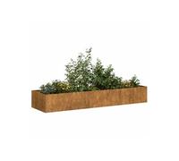 vidaXL Jardinière rouillée 280x80x40 cm acier inoxydable