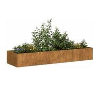 vidaXL Jardinière rouillée 280x80x40 cm acier inoxydable