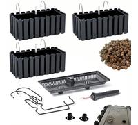 Jardinière Set 3 X 38x18x16,5 cm | Pots de fleurs de balcon avec arrosage intégré et bouchons | Cache-pot pour balcon ou jardin | Protège les racines et prévient la stagnation d'eau | Anthracite