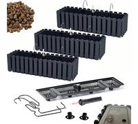 Jardinière Set 3 X 58x18x16,5 cm | Pots de fleurs de balcon avec arrosage intégré et bouchons | Cache-pot pour balcon ou jardin | Protège les racines et prévient la stagnation d'eau | Anthracite