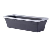 Jardinière STYLE 50 Gris galet/Gris anthracite +PLATEAU+SUPPORT 10.5L 50.8x20.3x15.2 - EDA PLASTIQUES