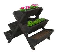 Jardinière Sur Pied, 5 Bacs 56x56x70 Outdoor Bois Mvg Anthracite Noir