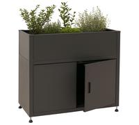 Jardinière Sur Pied Hwc-O85, Jardinière Métallique Sur Pied, Bac À Fleurs, Espace De Rangement, Métal 33 Kg 91 X 101 X 51 Cm Anthracite Gris