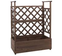Jardinière sur pied HWC-P67, bac à plantes/à fleurs, pot de fleurs, treillis, tuteur, espalier en bois MVG 114x85x44cm