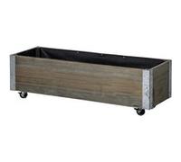Outsunny - Jardinière rectangulaire sur roulettes - Inserts d'irrigation, feutre de drainage - Gris