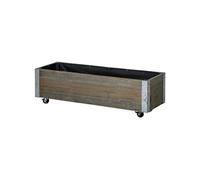 Outsunny - Jardinière rectangulaire sur roulettes - Inserts d'irrigation, feutre de drainage - Gris