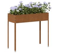 Jardinière surélevée 100,5x40,5x90 cm, bac à Fleurs rectangulaire en Acier corten, résistant aux intempéries, avec Tube de Renfort, pour Jardin Balcon terrasse extérieur