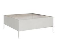 Jardinière surélevée - 100 x 100 x 25 cm - En acier inoxydable - Petits pots de culture - Pour plantes d'intérieur - Pour terrasse, jardin, parc, balcon