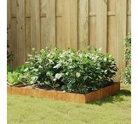 Jardinière surélevée 100 x 100 x 26 cm, en acier Corten, durable et résistante aux intempéries, idéale pour la culture de légumes et les herbes aromatiques, l'entretien du jardin facile