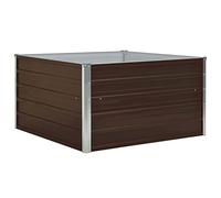 Jardinière surélevée - 100 x 100 x 45 cm - En acier galvanisé - Marron - Petits pots de fleurs - Pot de fleurs d'intérieur - Pour balcon, jardin, terrasse, cour