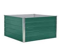 Jardinière surélevée - 100 x 100 x 45 cm - En acier galvanisé - Vert - Petits pots de fleurs - Pot de fleurs d'intérieur - Pour balcon, jardin, terrasse, cour