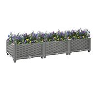 Jardinière surélevée - 120 x 40 x 23 cm - En polypropylène - Grand pot de fleurs d'intérieur - Pour jardin, parc, balcon, cour