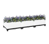 Jardinière surélevée - 120 x 40 x 23 cm - En polypropylène - Grand pot de fleurs d'intérieur - Pour jardin, parc, balcon, cour