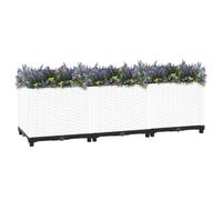 Jardinière surélevée - 120 x 40 x 38 cm - En polypropylène - Grand pot de fleurs d'intérieur - Pour jardin, parc, balcon, cour