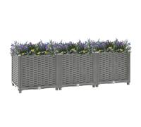 Jardinière surélevée - 120 x 40 x 38 cm - En polypropylène - Grand pot de fleurs d'intérieur - Pour jardin, parc, balcon, cour