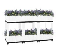 Jardinière surélevée - 120 x 40 x 71 cm - En polypropylène - Grand pot de fleurs d'intérieur - Pour plantes d'intérieur - Pour jardin, parc, balcon, cour