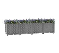 Jardinière surélevée - 160 x 40 x 38 cm - En polypropylène - Grand pot de fleurs d'intérieur - Pour jardin, parc, balcon, cour