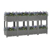 Jardinière surélevée - 160 x 40 x 71 cm - En polypropylène - Grand pot de fleurs d'intérieur - Pour jardin, parc, balcon, cour