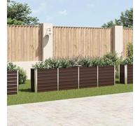Jardinière surélevée 320 x 40 x 77 cm - En acier galvanisé - Marron - Rectangulaire - Pour jardin, légumes, herbes, parterre de jardin robuste, construction en métal - Jardinière d'extérieur durable