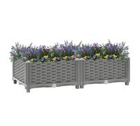 Jardinière surélevée - 80 x 40 x 23 cm - En polypropylène - Grand pot de fleurs d'intérieur - Pour jardin, parc, balcon, cour