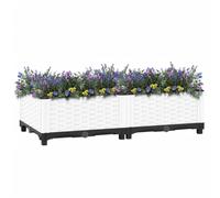 Jardinière surélevée - 80 x 40 x 23 cm - En polypropylène - Grand pot de fleurs d'intérieur - Pour jardin, parc, balcon, cour