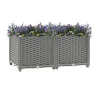 Jardinière surélevée - 80 x 40 x 38 cm - En polypropylène - Grand pot de fleurs d'intérieur - Pour jardin, parc, balcon, cour