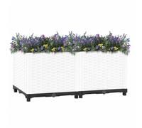 Jardinière surélevée - 80 x 40 x 38 cm - En polypropylène - Grand pot de fleurs d'intérieur - Pour jardin, parc, balcon, cour