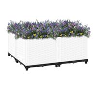 Jardinière surélevée - 80 x 80 x 38 cm - En polypropylène - Grand pot de fleurs d'intérieur - Pour jardin, parc, balcon, cour