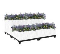Jardinière surélevée - 80 x 80 x 38 cm - En polypropylène - Grand pot de fleurs d'intérieur - Pour jardin, parc, balcon, cour