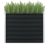 Jardinière surélevée anthracite 100 x 100 x 77 cm jardin plantes fleurs acier galvanisé 02_0000853