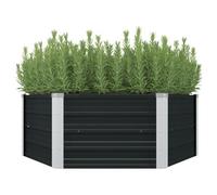 Jardinière Surélevée Anthracite 129x129x45 Cm Acier Galvanisé Gris