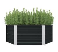 vidaXL Jardinière surélevée Anthracite 129x129x45 cm Acier galvanisé anthracite