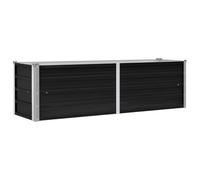Jardinière surélevée - Anthracite - 160 x 40 x 45 cm - En acier galvanisé - Petits pots de fleurs - Pot de fleurs d'intérieur - Pour parc, cour, balcon, terrasse