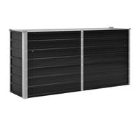 Jardinière surélevée - Anthracite - 160 x 40 x 77 cm - En acier galvanisé - Petits pots de fleurs - Pot de fleurs d'intérieur - Pour parc, cour, balcon, terrasse