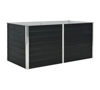 Jardinière surélevée - Anthracite - 160 x 80 x 77 cm - En acier galvanisé - Petits pots de fleurs - Pot de fleurs d'intérieur - Pour parc, cour, balcon, terrasse