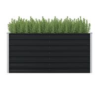 Jardinière Surélevée Anthracite 160x80x77 Cm Acier Galvanisé Gris