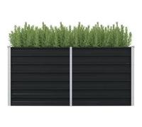 Jardinière Surélevée Anthracite 160x80x77 Cm Acier Galvanisé Gris