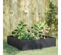 Jardinière surélevée - Anthracite - Pour terrasse et jardin - 100 x 100 x 25 cm - Acier