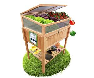 Jardinière surélevée avec embase 120 x 40 x 120 cm - Parterre de jardin ergonomique en bois, résistant aux intempéries et durable - Parfait pour les légumes, les herbes et les fleurs - N'abîme pas le