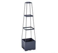 Jardinière surélevée avec fonction d'arrosage automatique et hauteur réglable pour plantation de tomates, support pour plantes grimpantes, pois, fleurs et légumes, design facile à assembler (3