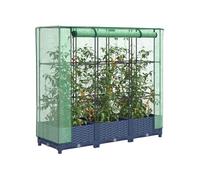 Vidaxl Jardinière Surélevée Avec Housse Aspect Rotin 120x40x123 Cm