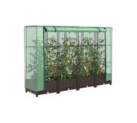 Vidaxl Jardinière Surélevée Avec Housse Aspect Rotin 160x40x123 Cm