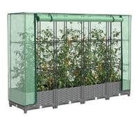 Jardinière Surélevée avec Housse Aspect Rotin Pot de Fleur Jardinage vidaXL