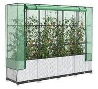 Vidaxl Jardinière Surélevée Avec Housse Aspect Rotin 160x40x138 Cm