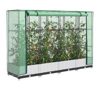 vidaXL Jardinière surélevée avec Housse Aspect rotin 40x40x123 cm, jardinière surélevée de Jardin, bac à Fleurs surélevé, jardinière surélevée avec Aspect rotin