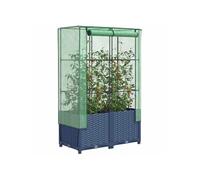 Jardinière surélevée avec housse aspect rotin 80x40x138 cm