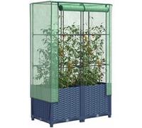 Vidaxl Jardinière Surélevée Avec Housse Aspect Rotin 80x40x138 Cm