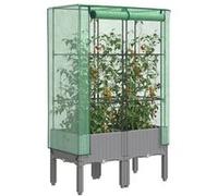 Vidaxl Jardinière Surélevée Avec Housse Aspect Rotin 80x40x140 Cm