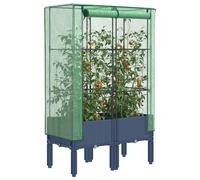 vidaXL Jardinière surélevée avec housse aspect rotin 160x40x140 cm, jardinière surélevée de jardin, bac à fleurs surélevé, 4015835